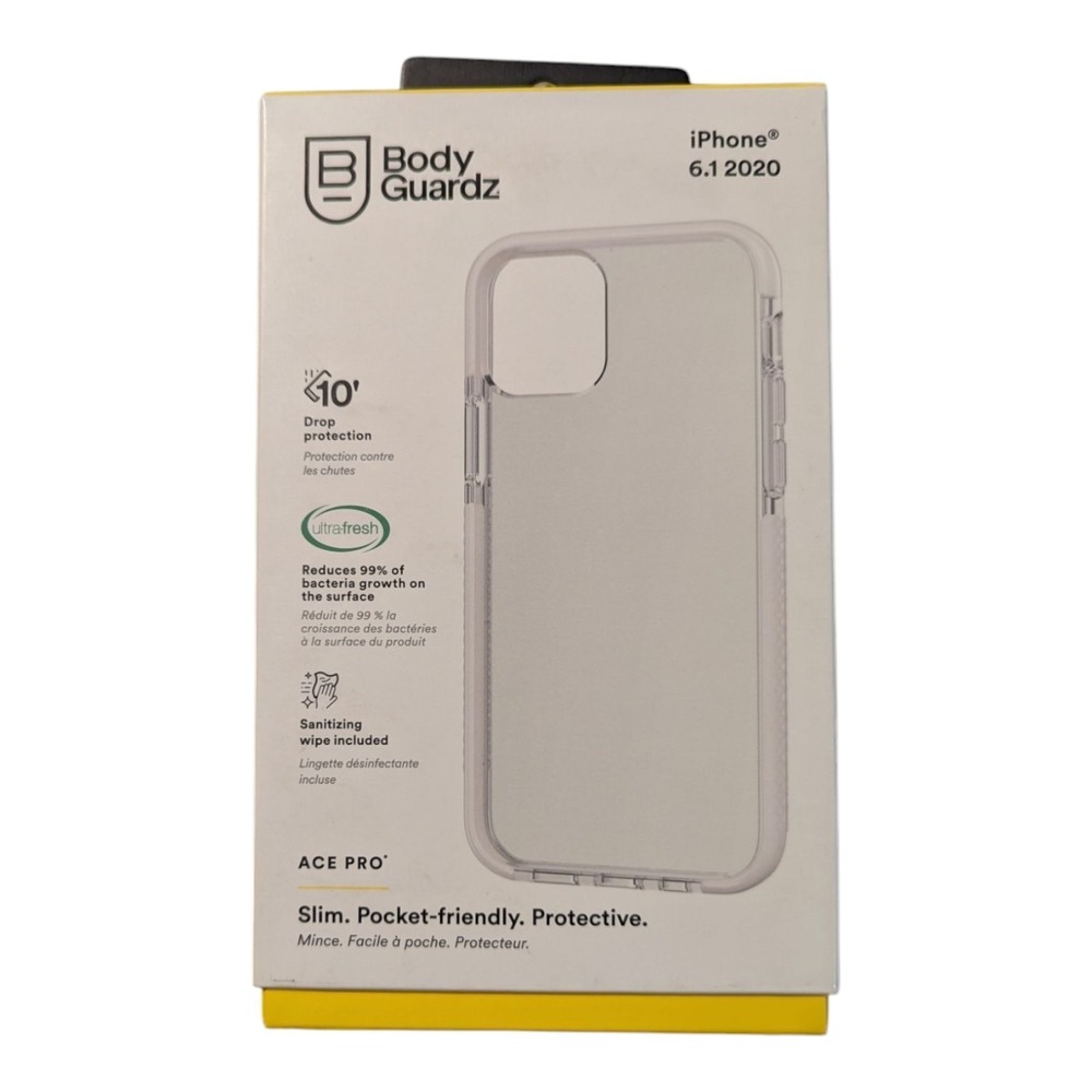 D8. BodyGuardz ACE Pro Case for Apple iPhone 12 & 12 Pro - Clear (Frosted Edges)